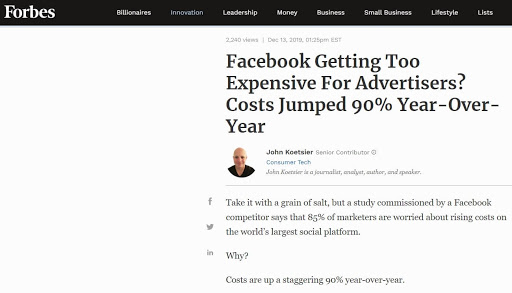 Forbes Facebook Ads Cost Commission Hero Review