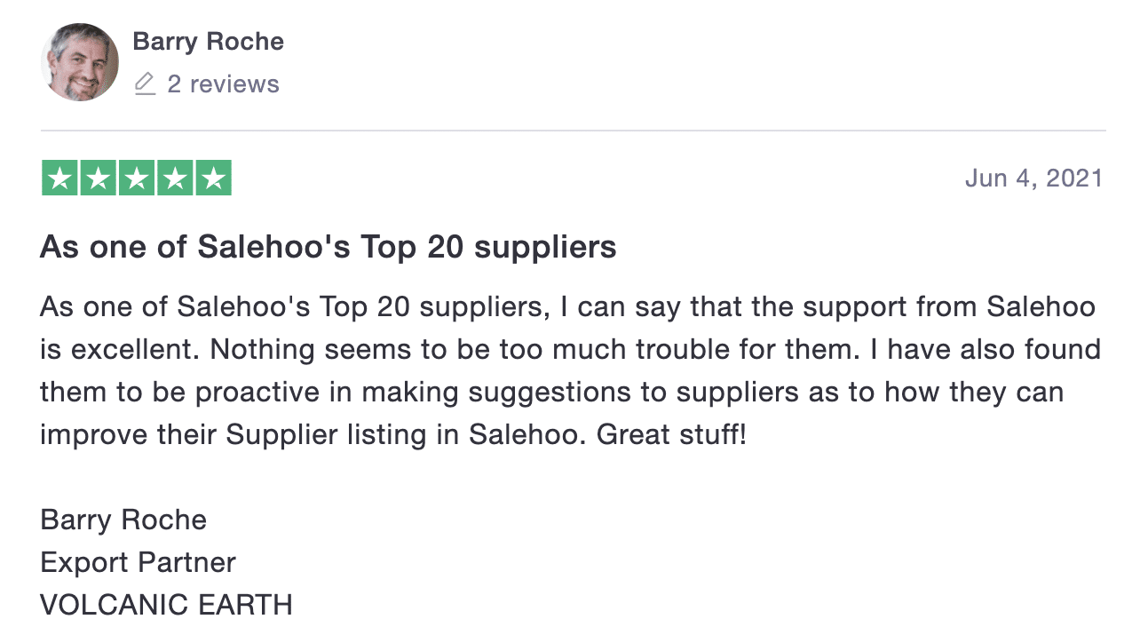 Positive SaleHoo review on Trustpilot