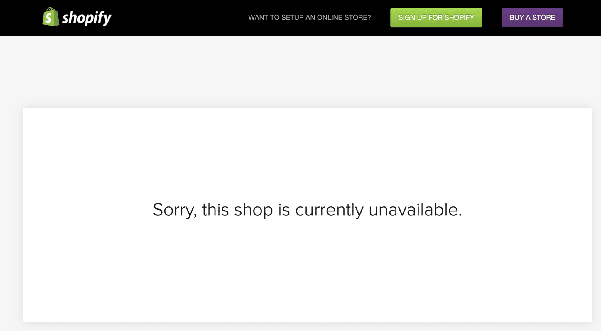 Scott Hilse's Shopify store closed down