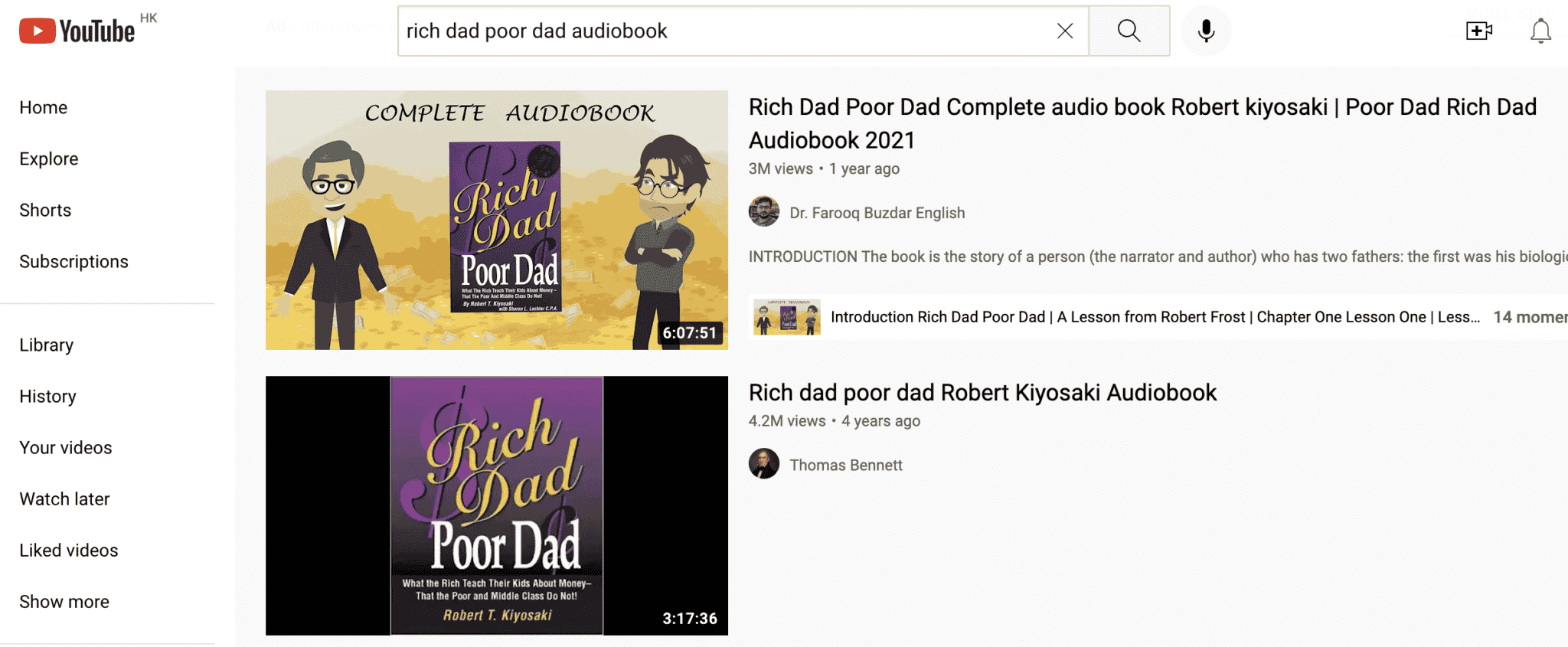 audiobooks of Rich Dad Poor Dad