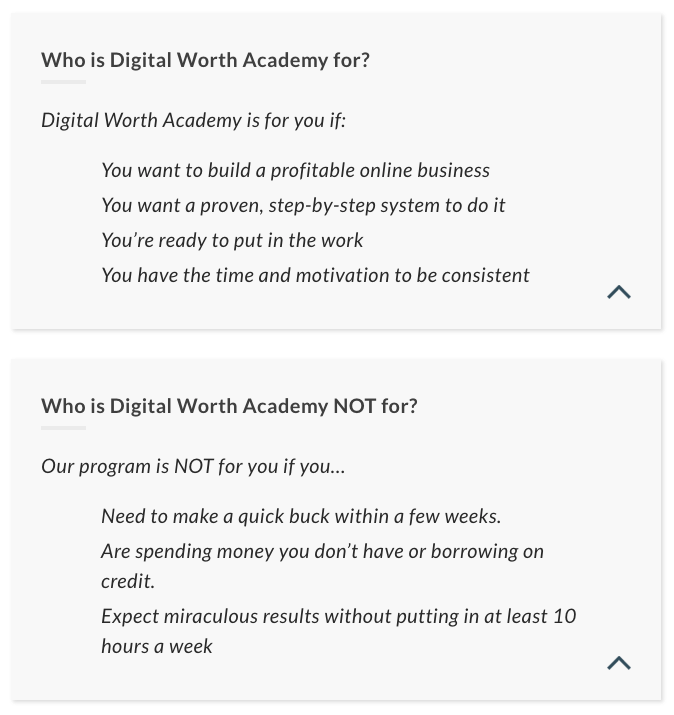 Who is Digital Worth Academy for