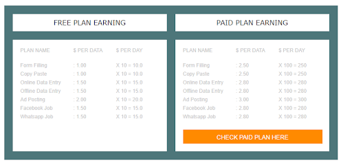 Free plan and paid plan earnings