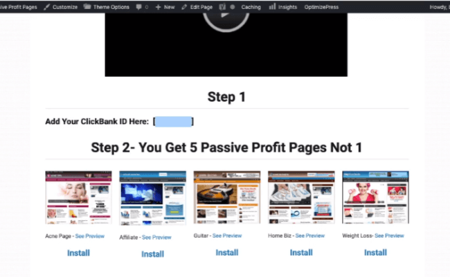 Step #2 – Choose A Passive Profit Pages Template