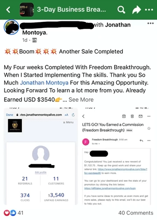 Freedom Breakthrough testimonial