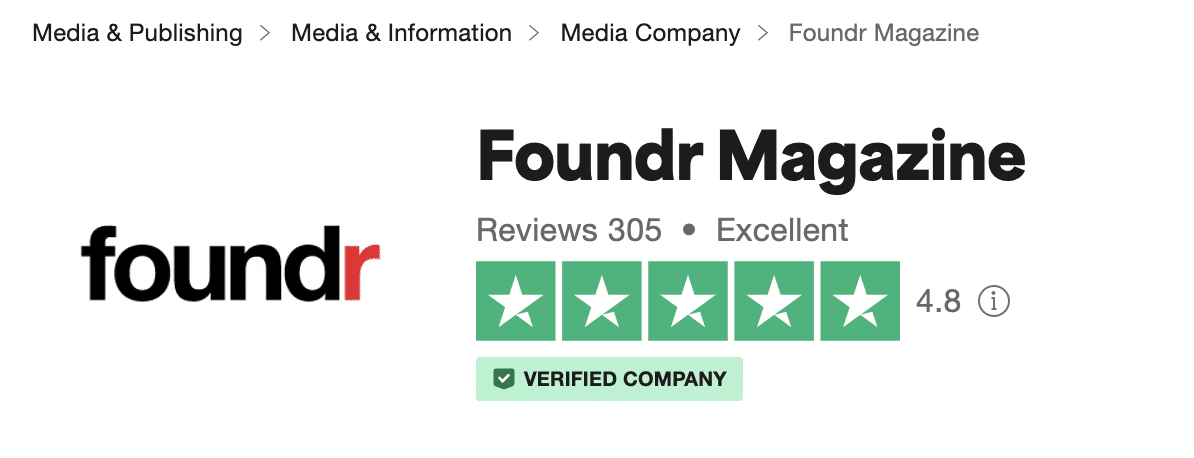 Foundr trustpilot rating