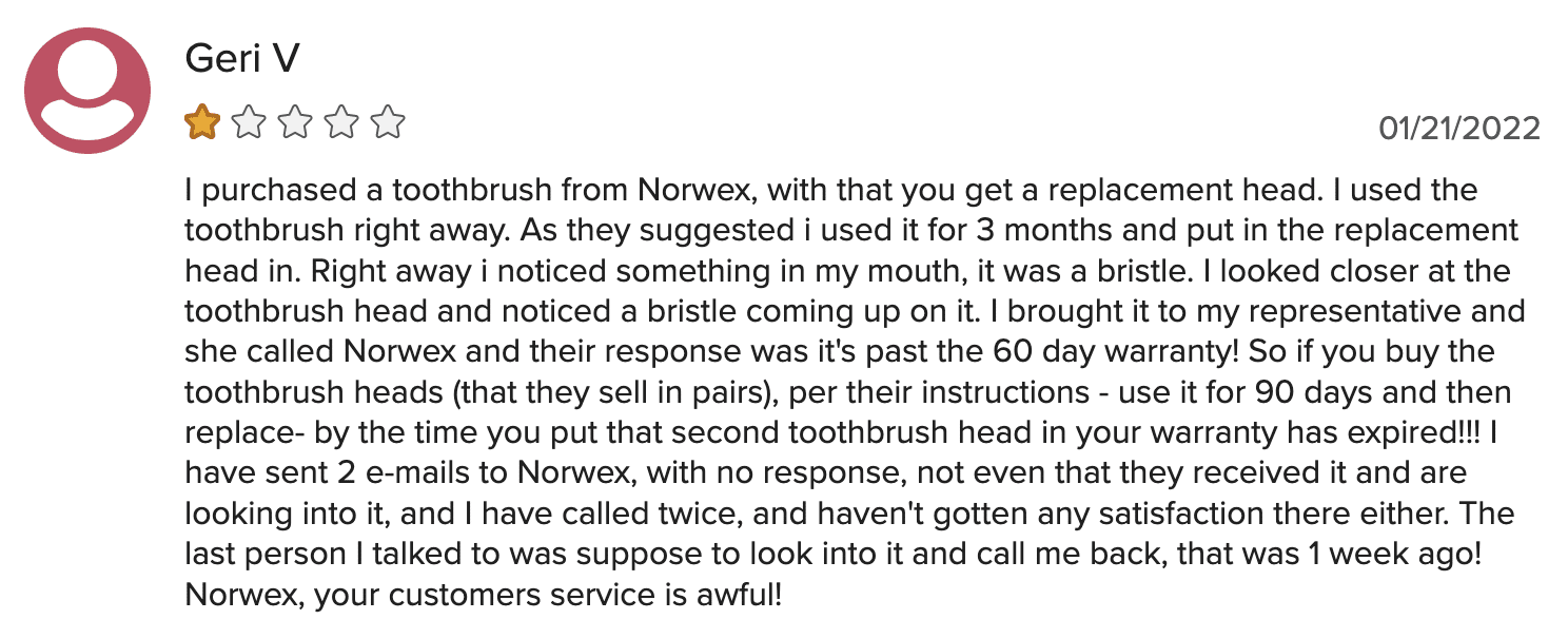 Norwex complaint on BBB 2