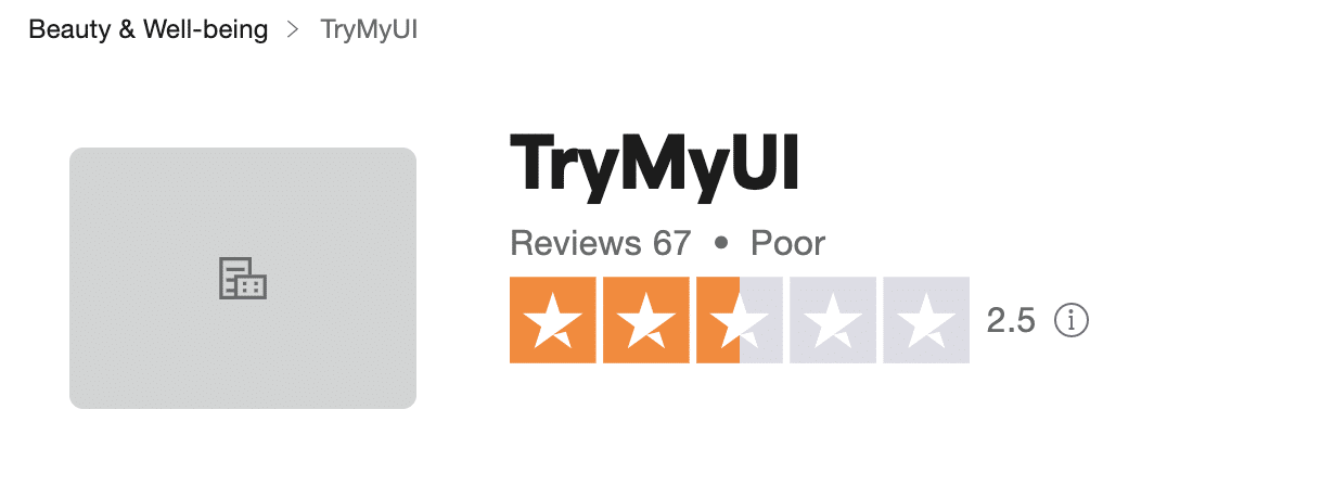 TryMyUI trustpilot rating