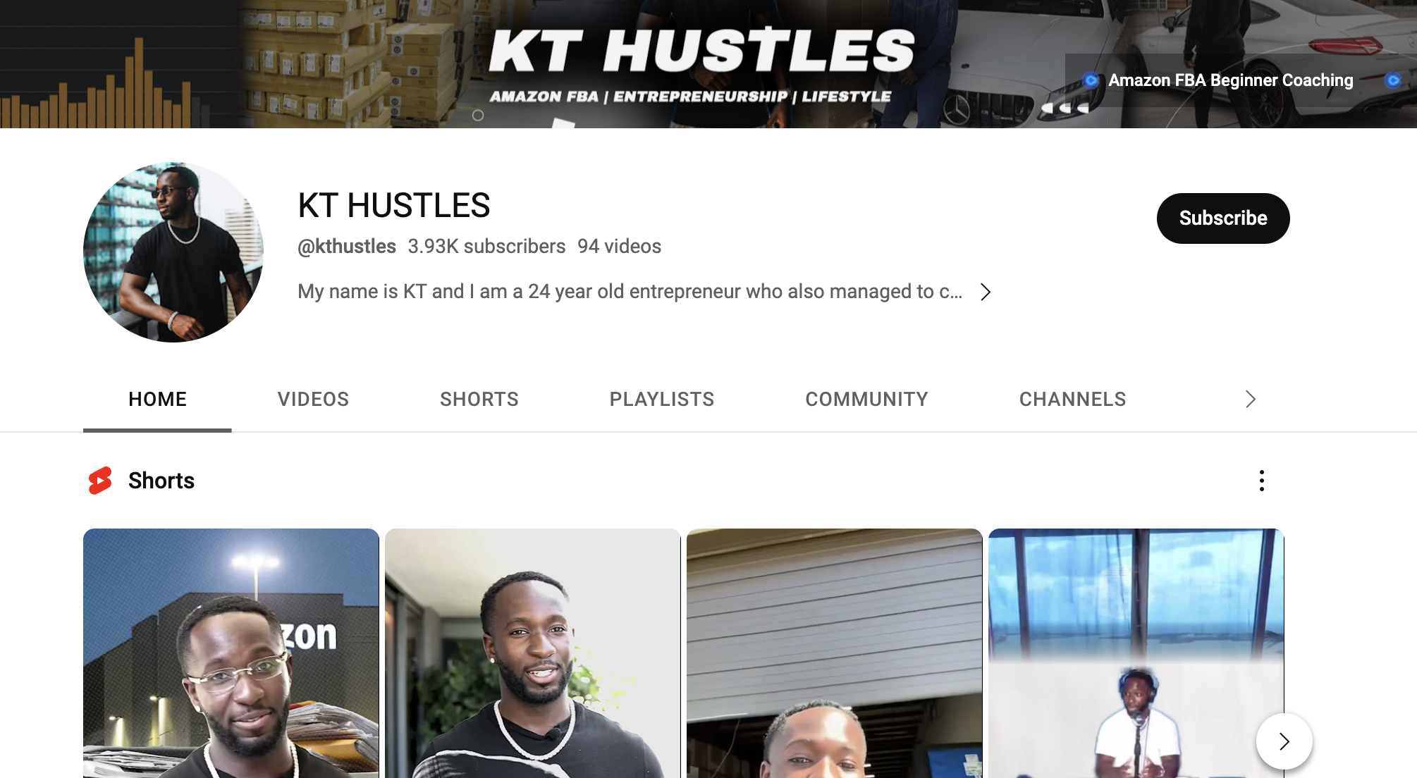 KT Hustles YouTube channel
