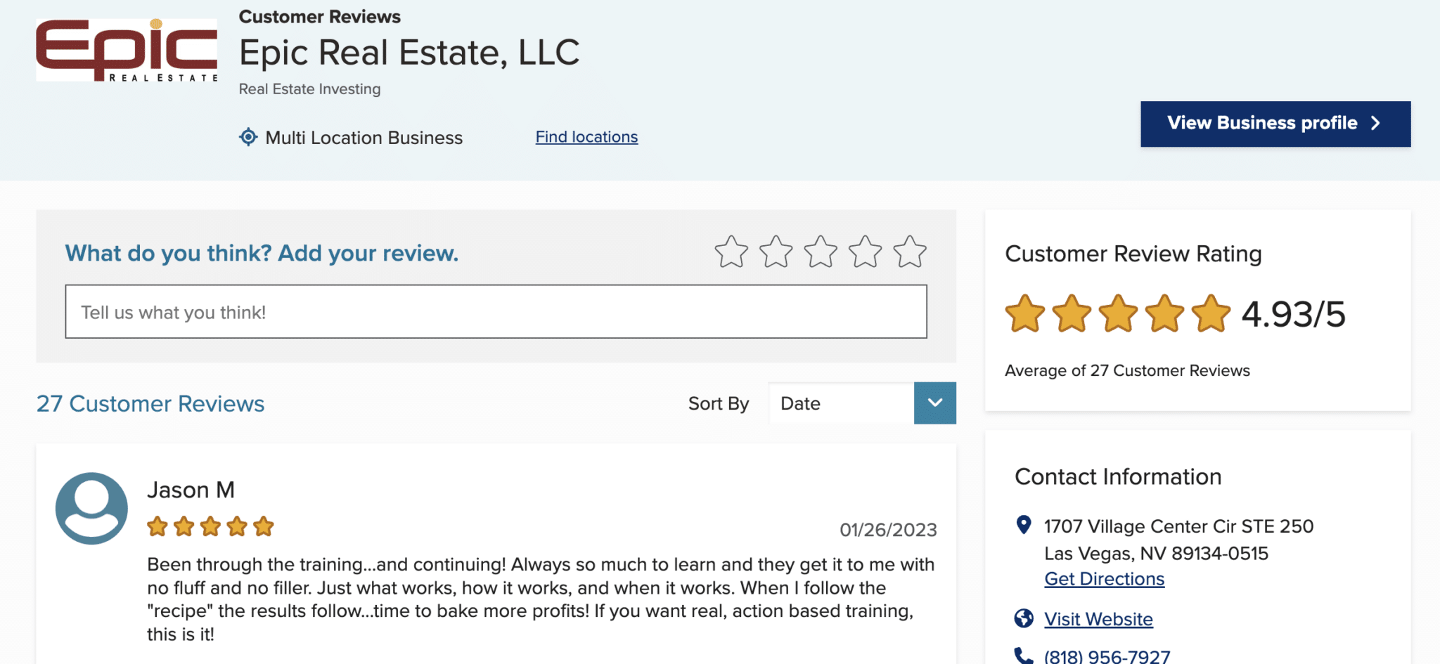 Matt Theriault's Epic Real Estate Review on BBB