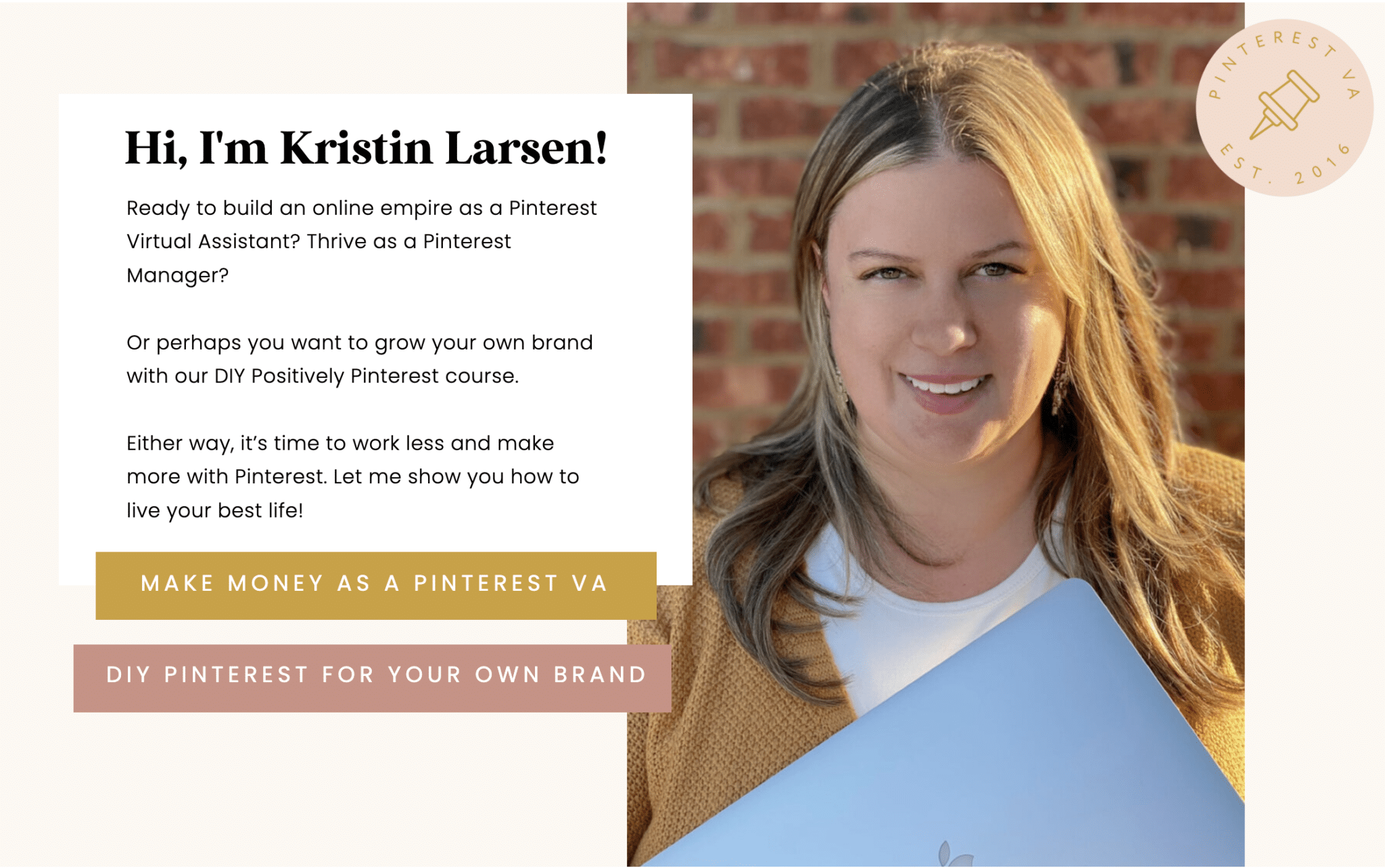 Kristin Larsen's Pinterest Virtual Assistant Course