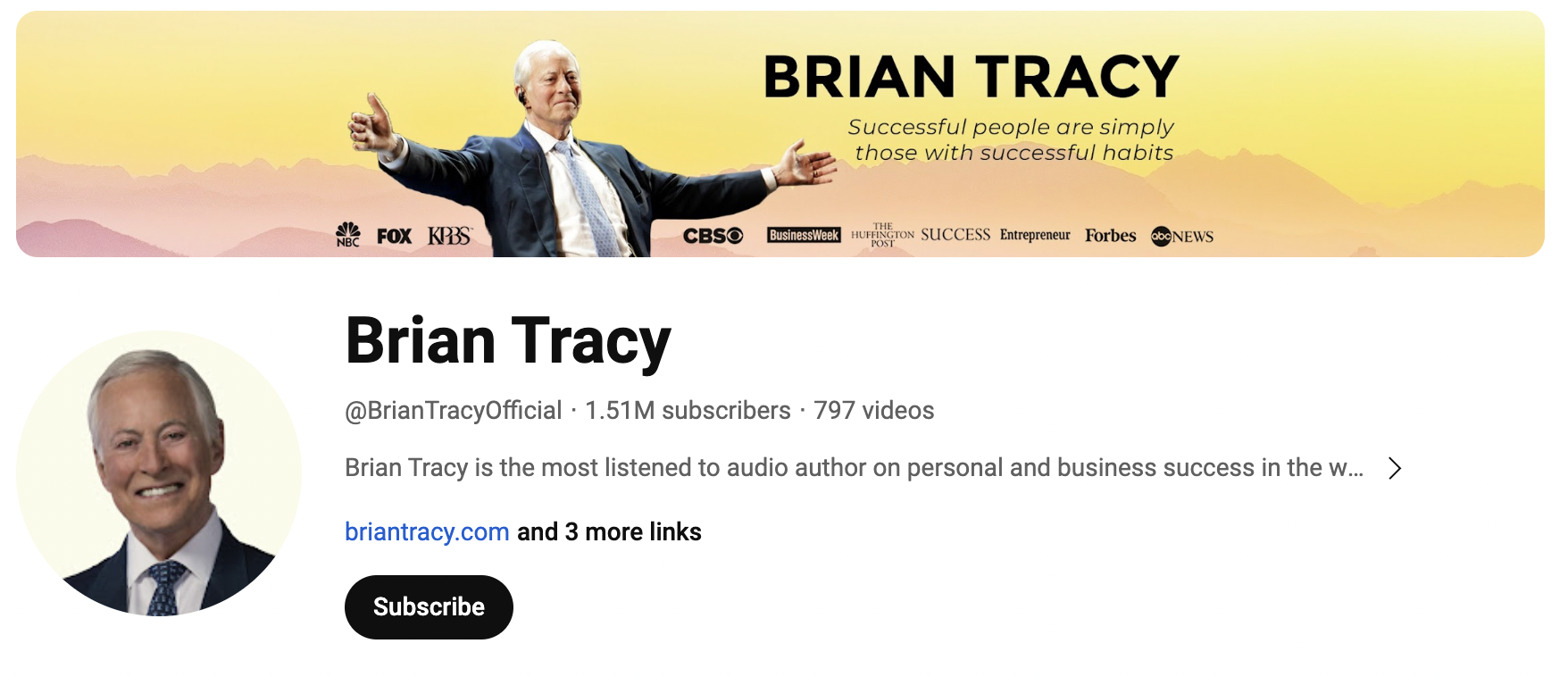 Brian Tracy YouTube channel
