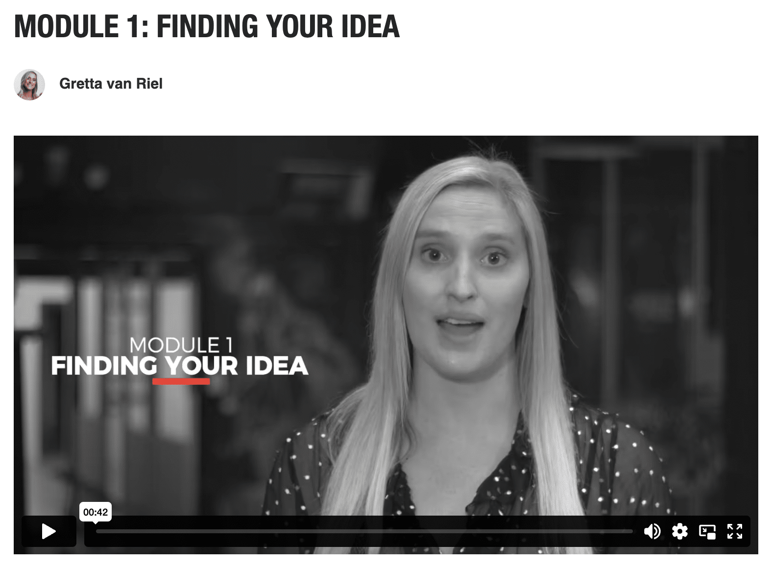 Module 1: Finding Your Idea