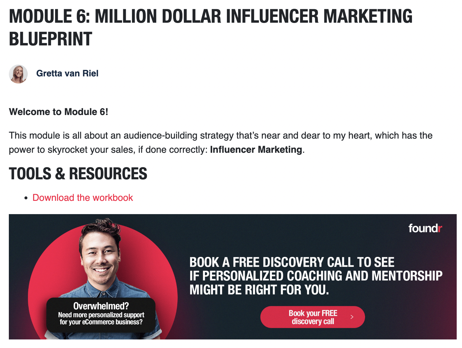 Module 6: Million Dollar Influencer Marketing Blueprint