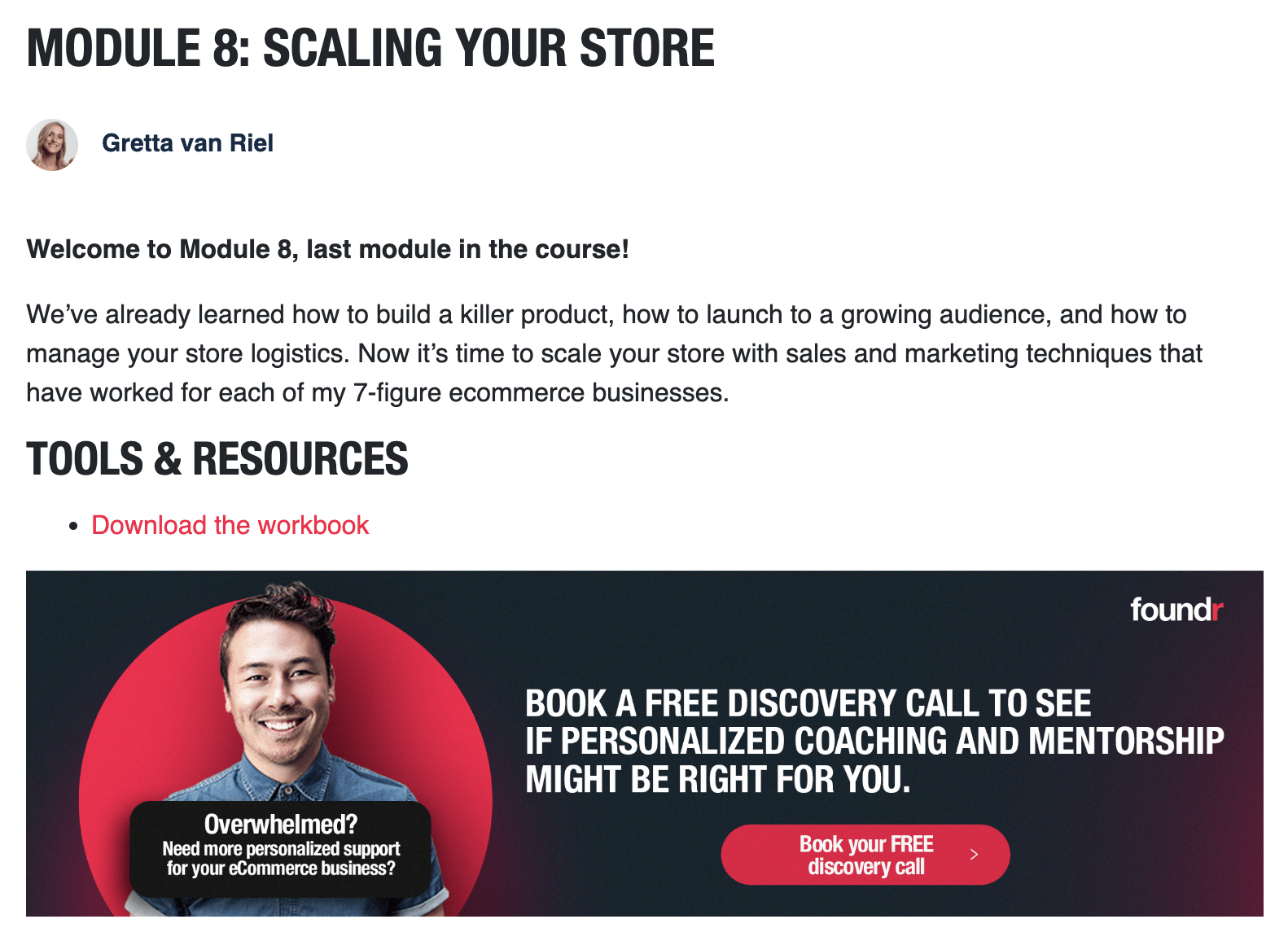 Module 8: Scaling Your Store