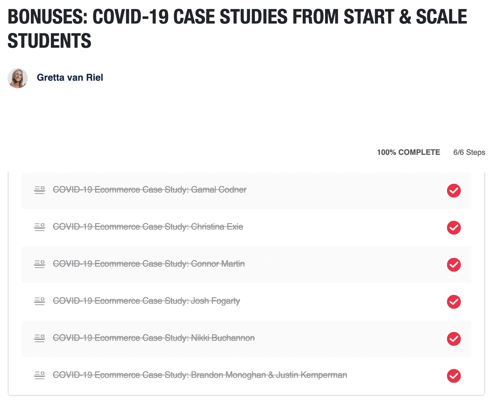 BONUS 2: COVID-19 Case Studies from Start & Scale Students