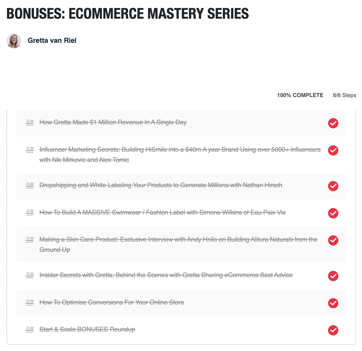 BONUS 1: Ecommerce Mastery Series