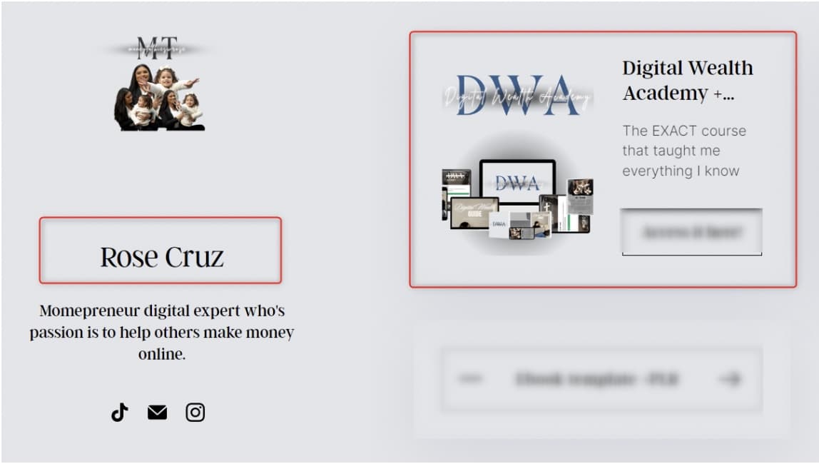 website of digital marketers who have joined Digital Wealth Academy