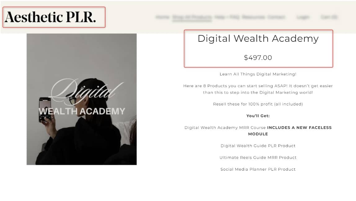 website of digital marketers who have joined Digital Wealth Academy